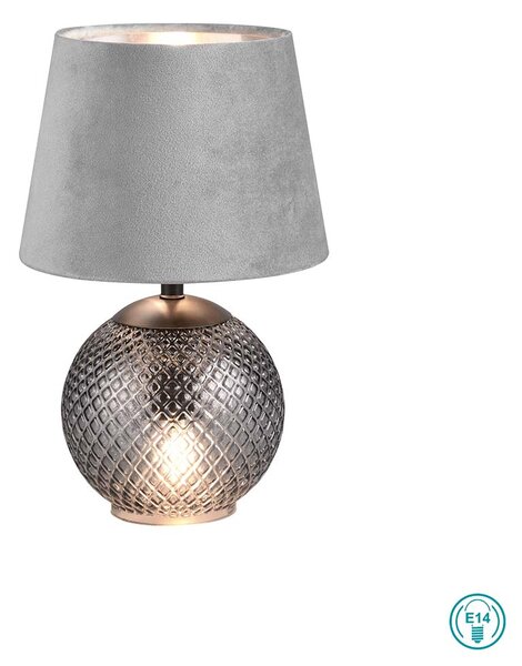 Πορτατίφ RL Lighting Jonna R51242054 Φυμέ με Γκρι Βελούδινο Αμπαζούρ