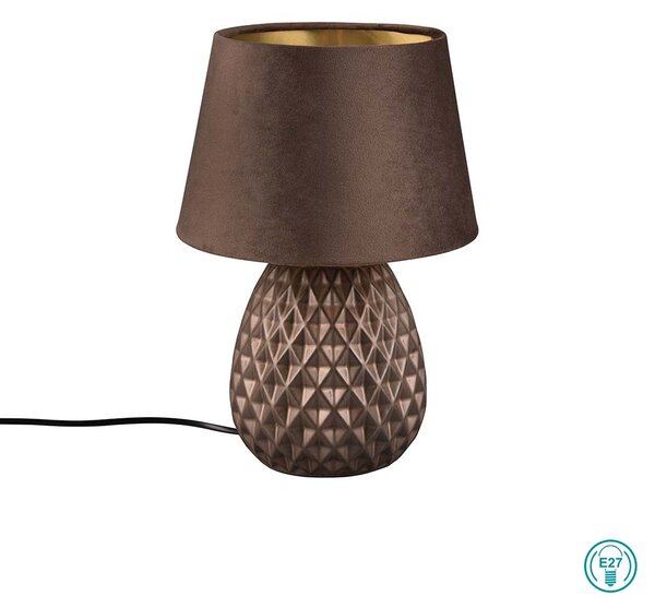 Λάμπα Επιτραπέζια RL Lighting Ariana R51531926 Καφέ με Βελούδινο Αμπαζούρ