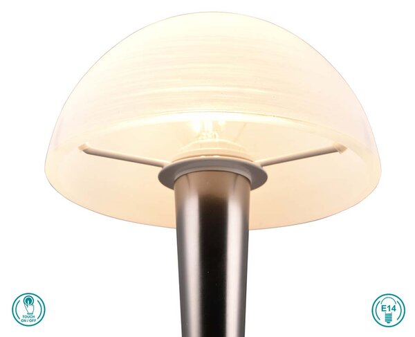 Πορτατίφ RL Lighting Canaria R59561120 Μαύρο-Χρώμιο - Γυαλί Λευκό