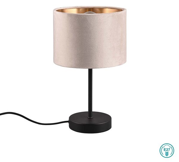 Λάμπα Επιτραπέζια Trio Lighting Julieta 519000144 Μαύρο Ματ με Βελούδινο Αμπαζούρ