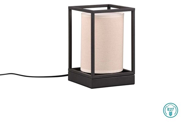 Λάμπα Επιτραπέζια Trio Lighting Ross 503100144 Μαύρο Ματ με Αμπαζούρ