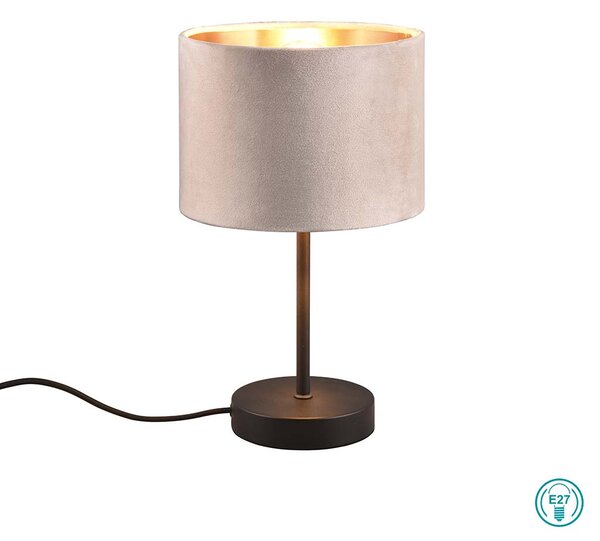 Λάμπα Επιτραπέζια Trio Lighting Julieta 519000144 Μαύρο Ματ με Βελούδινο Αμπαζούρ