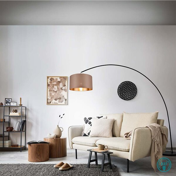 Φωτιστικό Δαπέδου Trio Lighting Mansur 419200141 Μαύρο Ματ με Τοπέ Αμπαζούρ