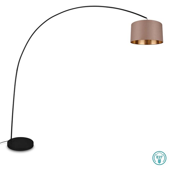 Φωτιστικό Δαπέδου Trio Lighting Mansur 419200141 Μαύρο Ματ με Τοπέ Αμπαζούρ
