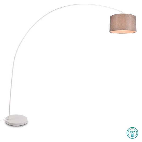 Φωτιστικό Δαπέδου Trio Lighting Mansur 419200131 Λευκό Ματ με Γκρι Αμπαζούρ