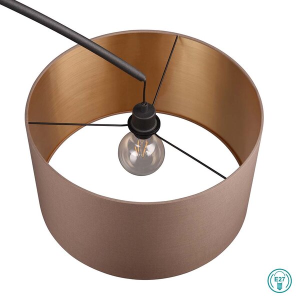 Φωτιστικό Δαπέδου Trio Lighting Mansur 419200141 Μαύρο Ματ με Τοπέ Αμπαζούρ
