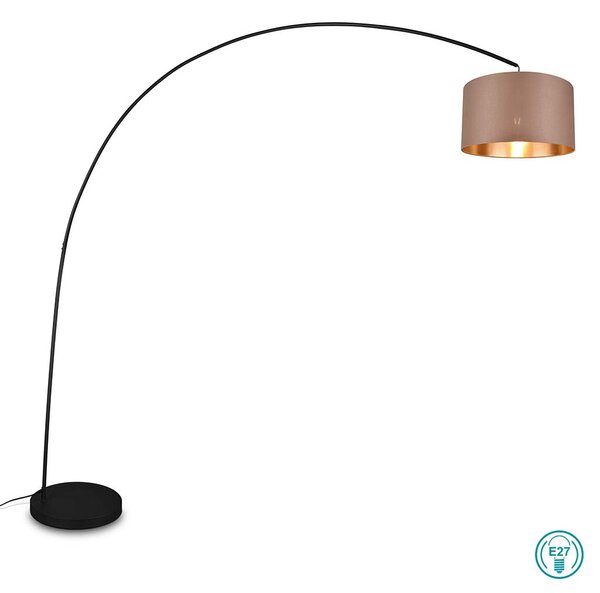 Φωτιστικό Δαπέδου Trio Lighting Mansur 419200141 Μαύρο Ματ με Τοπέ Αμπαζούρ