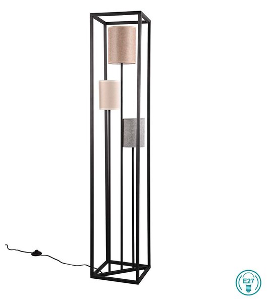 Φωτιστικό Δαπέδου Trio Lighting Ross 403100317 Μαύρο Ματ με Αμπαζούρ