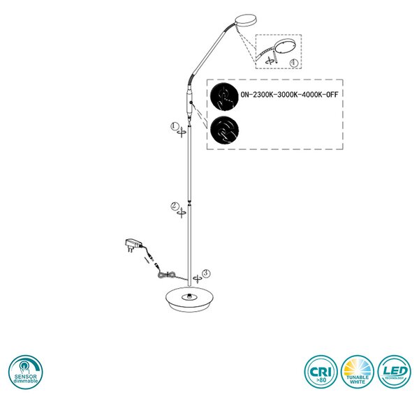 Φωτιστικό Δαπέδου Trio Lighting Monza 423310131 Λευκό Ματ