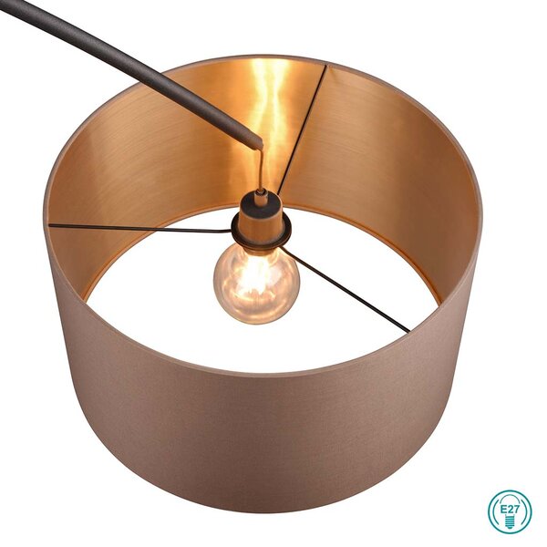 Φωτιστικό Δαπέδου Trio Lighting Mansur 419200141 Μαύρο Ματ με Τοπέ Αμπαζούρ
