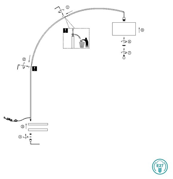 Φωτιστικό Δαπέδου Trio Lighting Mansur 419200131 Λευκό Ματ με Γκρι Αμπαζούρ