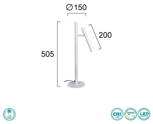 Λάμπα Επιτραπέζια Viokef Corso 4294200 Λευκή Ματ
