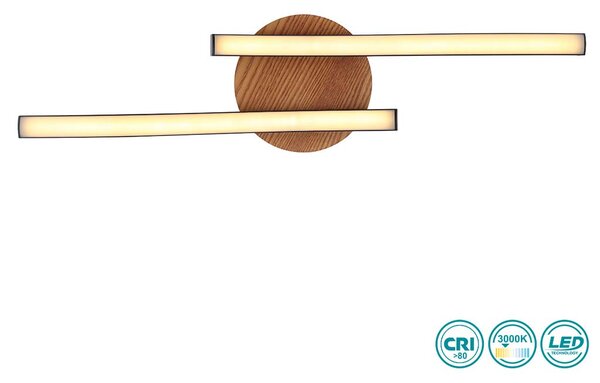 Φωτιστικό Οροφής Globo Lighting Evita 67171-12 Μαύρο Ματ και Απομίμηση Ξύλου