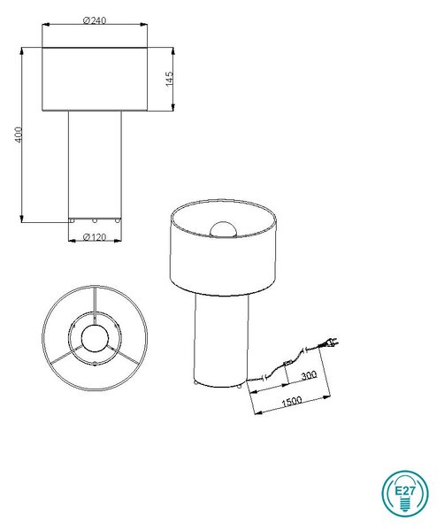 Λάμπα Επιτραπέζια Trio Lighting Bale 505200112 Μπλε