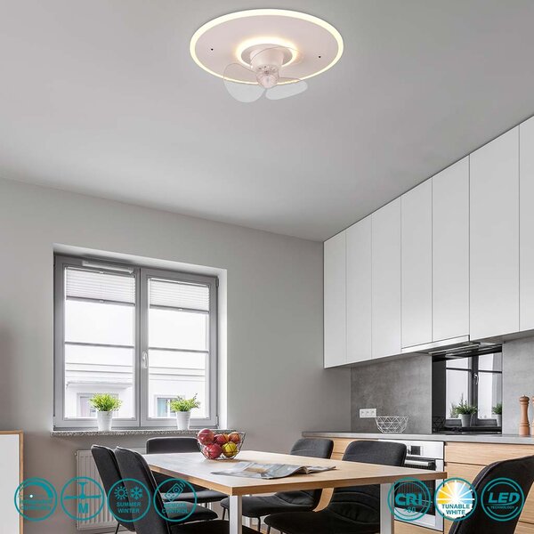 Ανεμιστήρας Οροφής RL Lighting Nybro R64133131 Λευκός Ματ με Φως