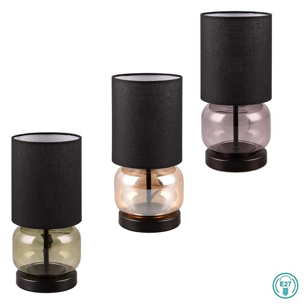 Πορτατίφ Retro Trio Lighting Elio 517800154 Φιμέ με Μαύρο Αμπαζούρ
