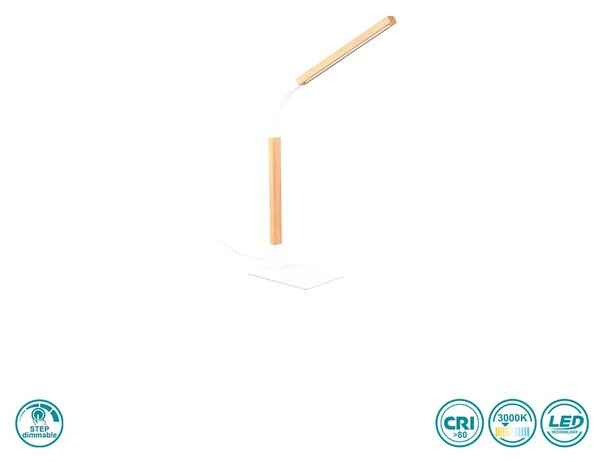 Πορτατίφ Γραφείου Trio Lighting Norris 545210131 Λευκό με Ξύλο