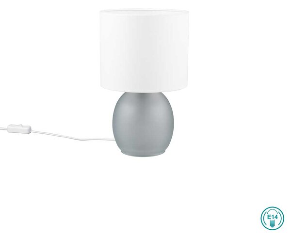 Πορτατίφ Trio Lighting Vela 517900111 Γκρι με Λευκό Αμπαζούρ