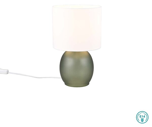 Πορτατίφ Trio Lighting Vela 517900115 Πράσινο με Λευκό Αμπαζούρ