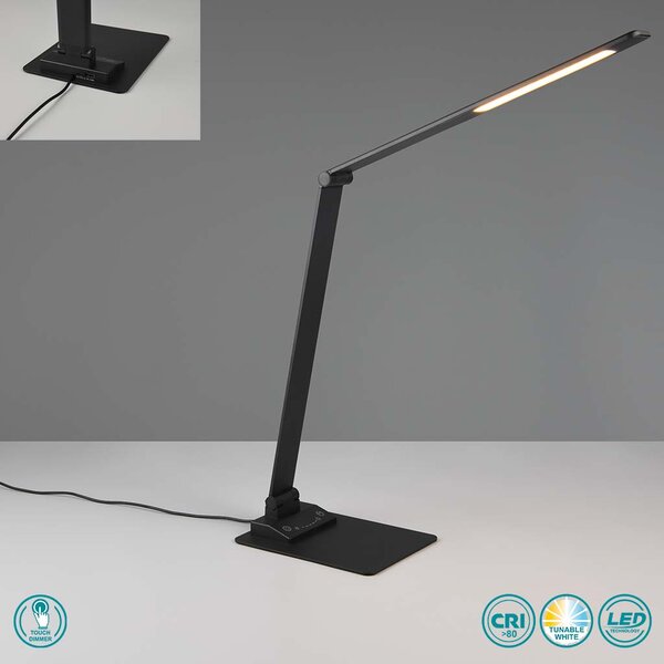 Πορτατίφ Γραφείου Trio Lighting Travis 545310132 Μαύρο Ματ