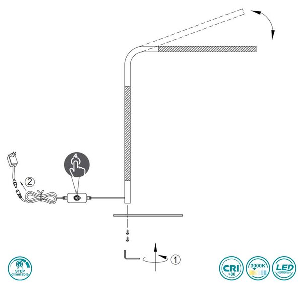 Πορτατίφ Γραφείου Trio Lighting Norris 545210132 Μαύρο με Ξύλο