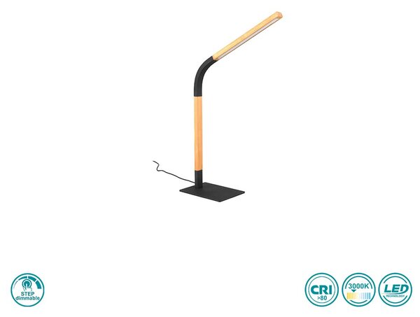 Πορτατίφ Γραφείου Trio Lighting Norris 545210132 Μαύρο με Ξύλο