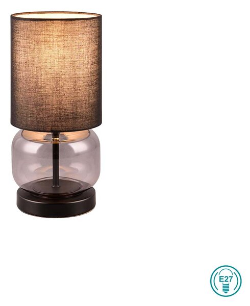 Πορτατίφ Retro Trio Lighting Elio 517800154 Φιμέ με Μαύρο Αμπαζούρ