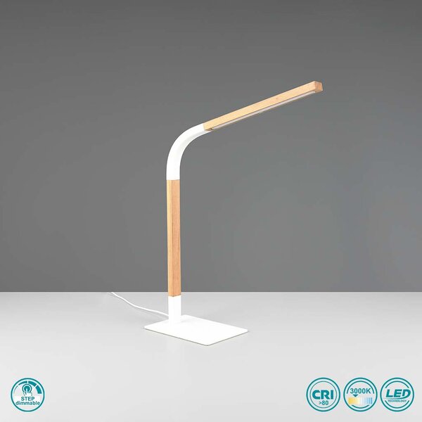 Πορτατίφ Γραφείου Trio Lighting Norris 545210131 Λευκό με Ξύλο