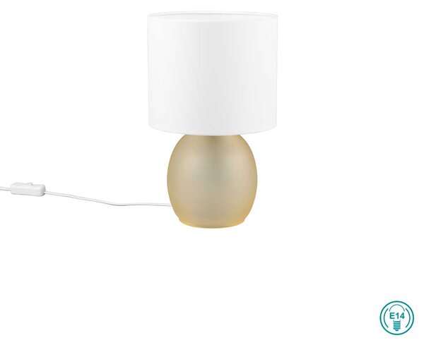Πορτατίφ Trio Lighting Vela 517900113 Μελί με Λευκό Αμπαζούρ