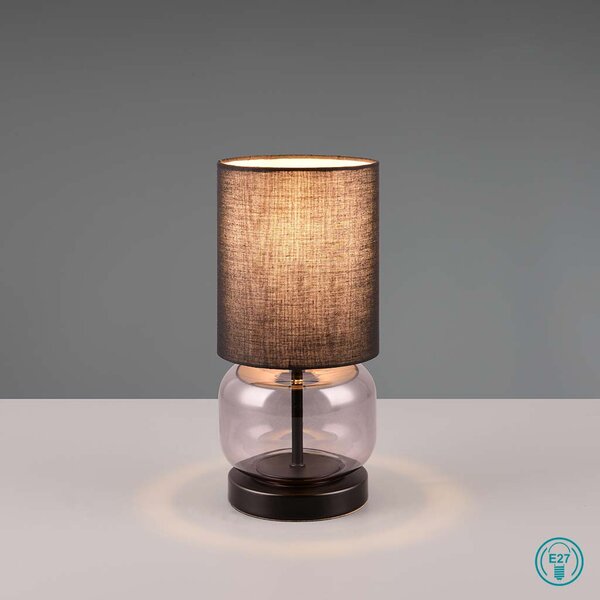Πορτατίφ Retro Trio Lighting Elio 517800154 Φιμέ με Μαύρο Αμπαζούρ