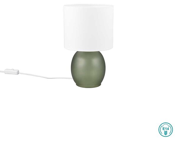 Πορτατίφ Trio Lighting Vela 517900115 Πράσινο με Λευκό Αμπαζούρ