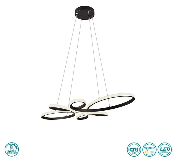 Φωτιστικό Κρεμαστό Trio Lighting Fly 345619132 Μαύρο