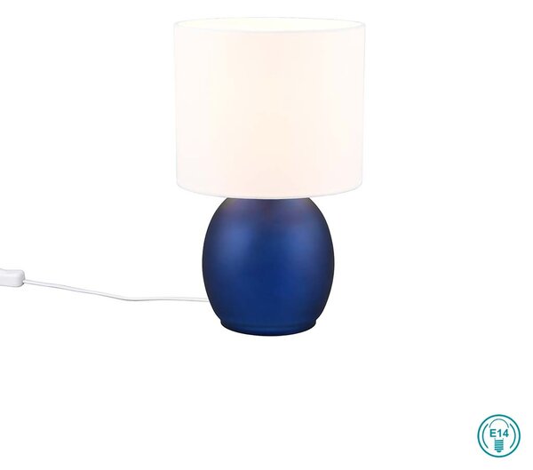 Πορτατίφ Trio Lighting Vela 517900112 Μπλε με Λευκό Αμπαζούρ