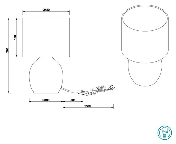 Πορτατίφ Trio Lighting Vela 517900112 Μπλε με Λευκό Αμπαζούρ