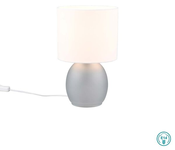 Πορτατίφ Trio Lighting Vela 517900111 Γκρι με Λευκό Αμπαζούρ