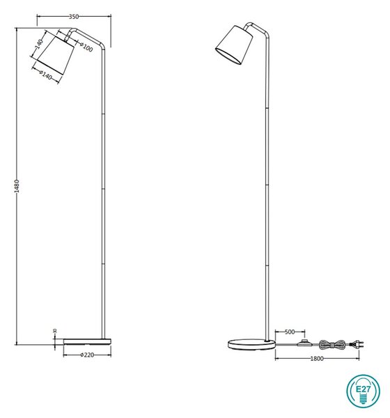 Φωτιστικό Δαπέδου RL Lighting Buddy R41721031 Λευκό