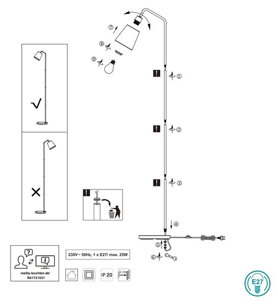 Φωτιστικό Δαπέδου RL Lighting Buddy R41721031 Λευκό