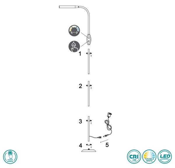 Φωτιστικό Δαπέδου RL Lighting Toro R47641102 Μαύρο