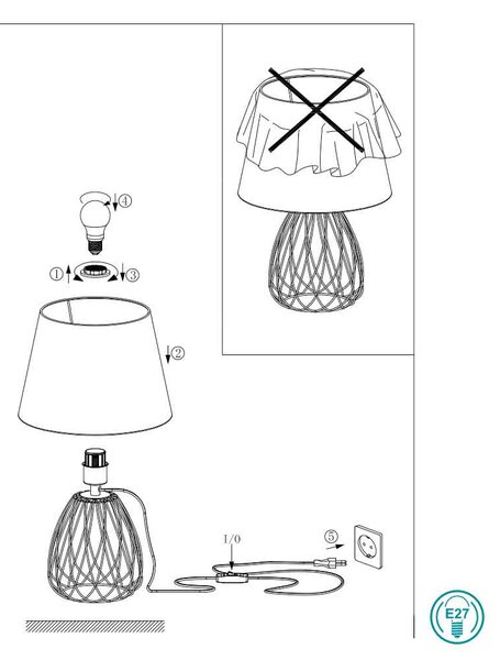 Επιτραπέζια Λάμπα Stars of Light Eglo Jazminia 390039 Χρυσό Ματ με Μαύρο