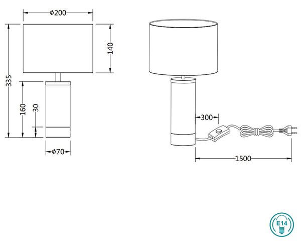 Πορτατίφ RL Lighting Grazia R51711007 Νίκελ Ματ -Λευκό καπέλο