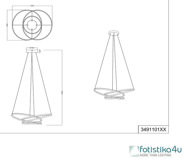 Φωτιστικό Κρεμαστό Trio Lighting DARVIN 349110131 Λευκό Ματ (White Mat) 2300+3000+4000K