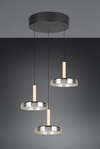 Φωτιστικό Κρεμαστό Trio Lighting CELESTE 354930332 Μαύρο Ματ (Black Mat) 3000K