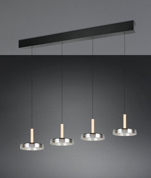 Φωτιστικό Κρεμαστό Trio Lighting CELESTE 354910432 Μαύρο Ματ (Black Mat) 3000K