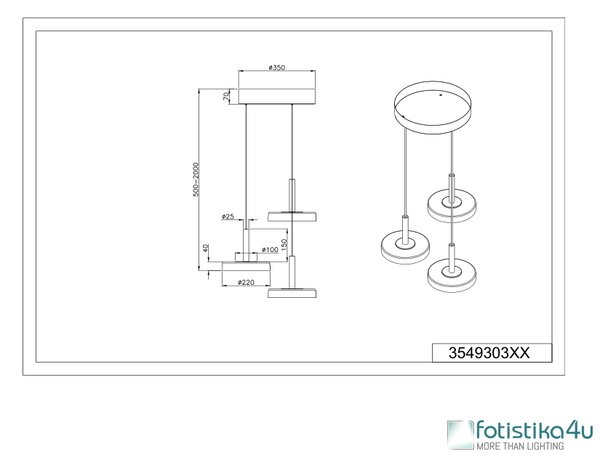 Φωτιστικό Κρεμαστό Trio Lighting CELESTE 354930365 Καφετί (Coffee) 3000K
