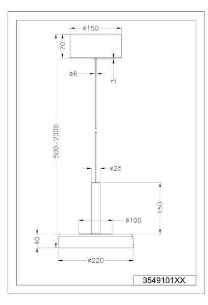 Φωτιστικό Κρεμαστό Trio Lighting CELESTE 354910132 Μαύρο Ματ (Black Mat) 3000K