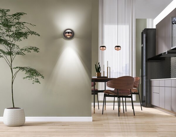 Φωτιστικό Επίτοιχο Trio Lighting ORBIT 244410132 Μαύρο Ματ (Black Mat) 2300+3000+4000K