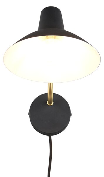 Φωτιστικό Επίτοιχο Trio Lighting TRAVELLER 263470180 Μαύρο Ματ (Black Mat) και Χρυσό Χρώμα (Gold Coloured)