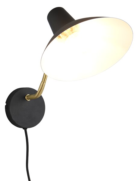 Φωτιστικό Επίτοιχο Trio Lighting TRAVELLER 263470180 Μαύρο Ματ (Black Mat) και Χρυσό Χρώμα (Gold Coloured)