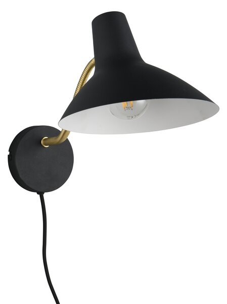 Φωτιστικό Επίτοιχο Trio Lighting TRAVELLER 263470180 Μαύρο Ματ (Black Mat) και Χρυσό Χρώμα (Gold Coloured)