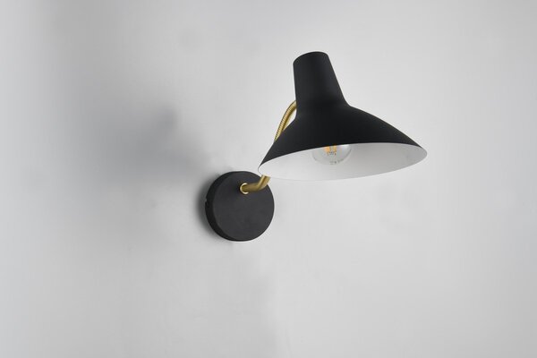 Φωτιστικό Επίτοιχο Trio Lighting TRAVELLER 263470180 Μαύρο Ματ (Black Mat) και Χρυσό Χρώμα (Gold Coloured)